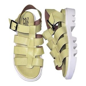 Miz Mooz citron yellow leather sandals
